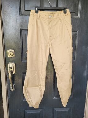 Women's Casual Cargo Jogger Pants - Khaki